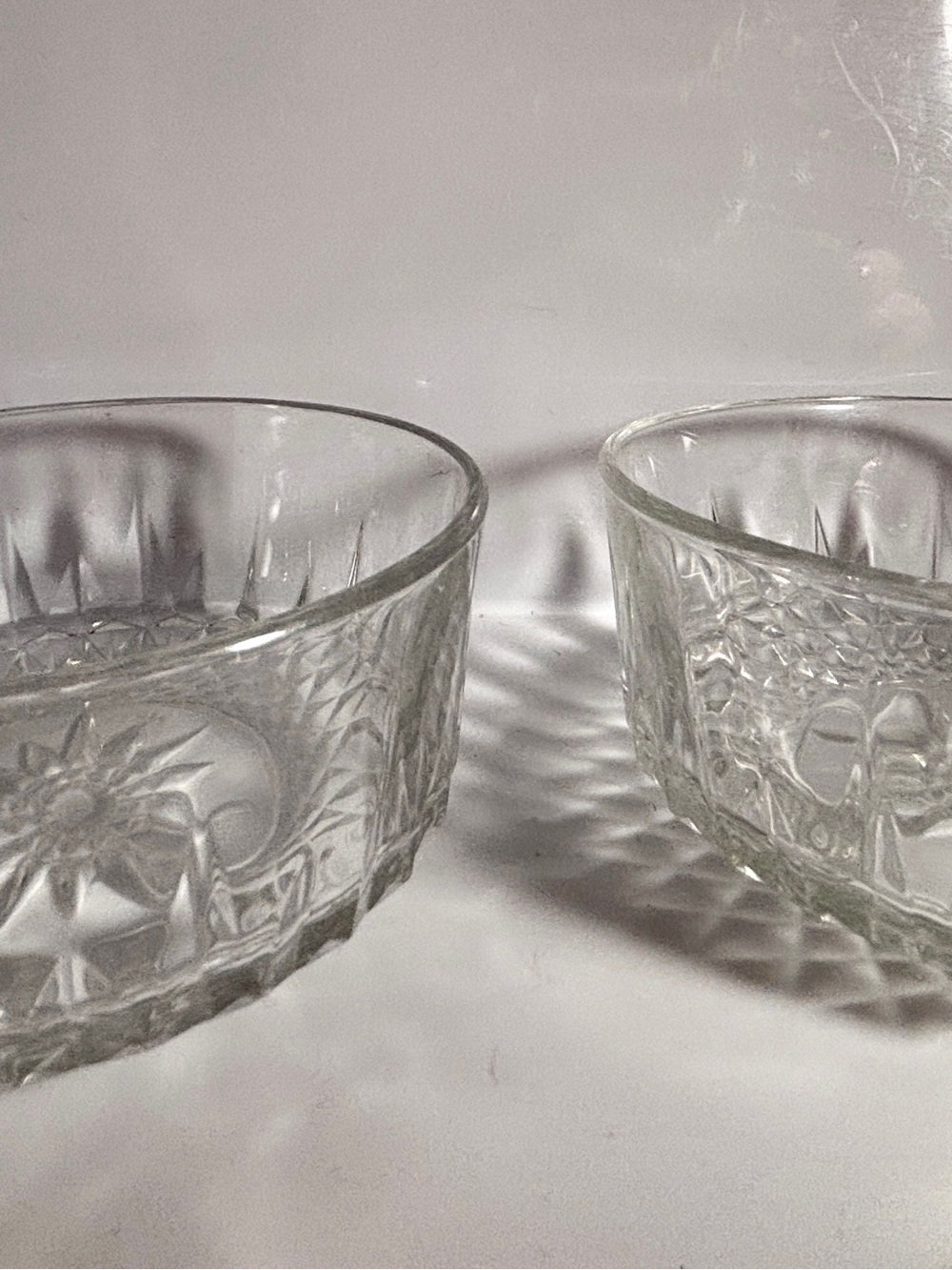 Vintage Set of 2 Arcoroc USA Clear Glass Crystal Berry Bowl Small 5 inch